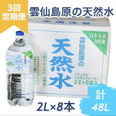 【毎月定期便】山崎本店酒造場 雲仙島原の天然水 2L 8本 ナチュラルミネラルウォーター全3回