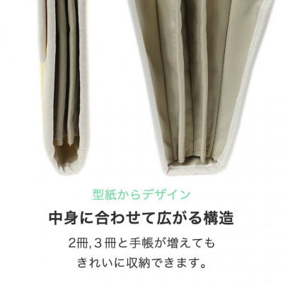 マルチケース(ジャバラタイプ)北欧フラワー クリームブラック Lサイズ