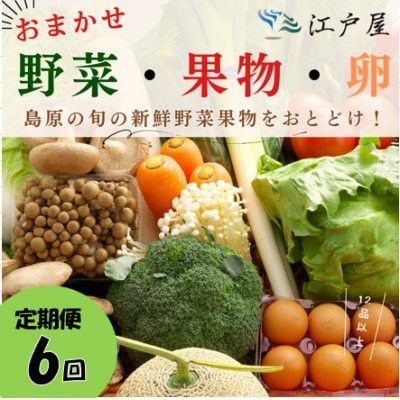 【毎月定期便】旬の野菜・フルーツ・卵(6個) おまかせセット全6回