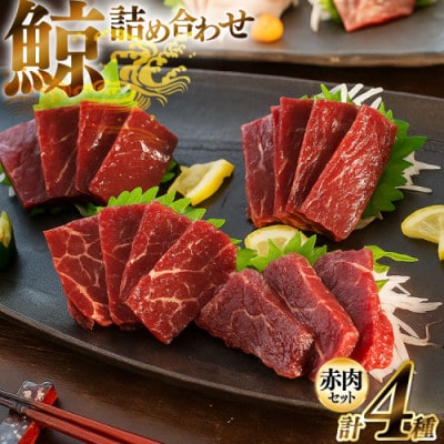 くじら赤肉4種詰め合わせ(小切れ・胸肉・背肉・特選)(島原市)