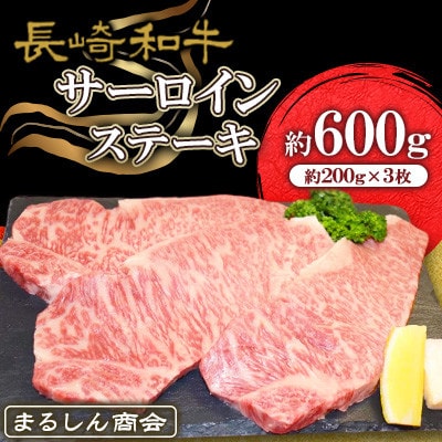 長崎和牛 サーロインステーキ 約600g(約200g×3枚)(島原市) AJ495