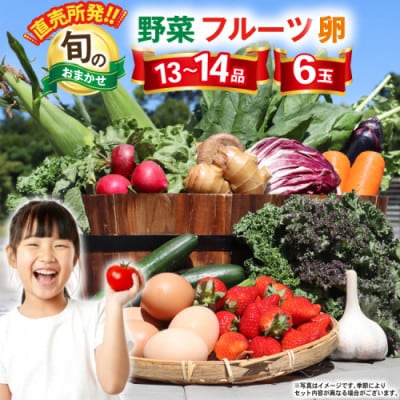 野菜・フルーツ・卵 旬のおまかせセット(野菜・フルーツ13～14品目、卵6玉)CA025