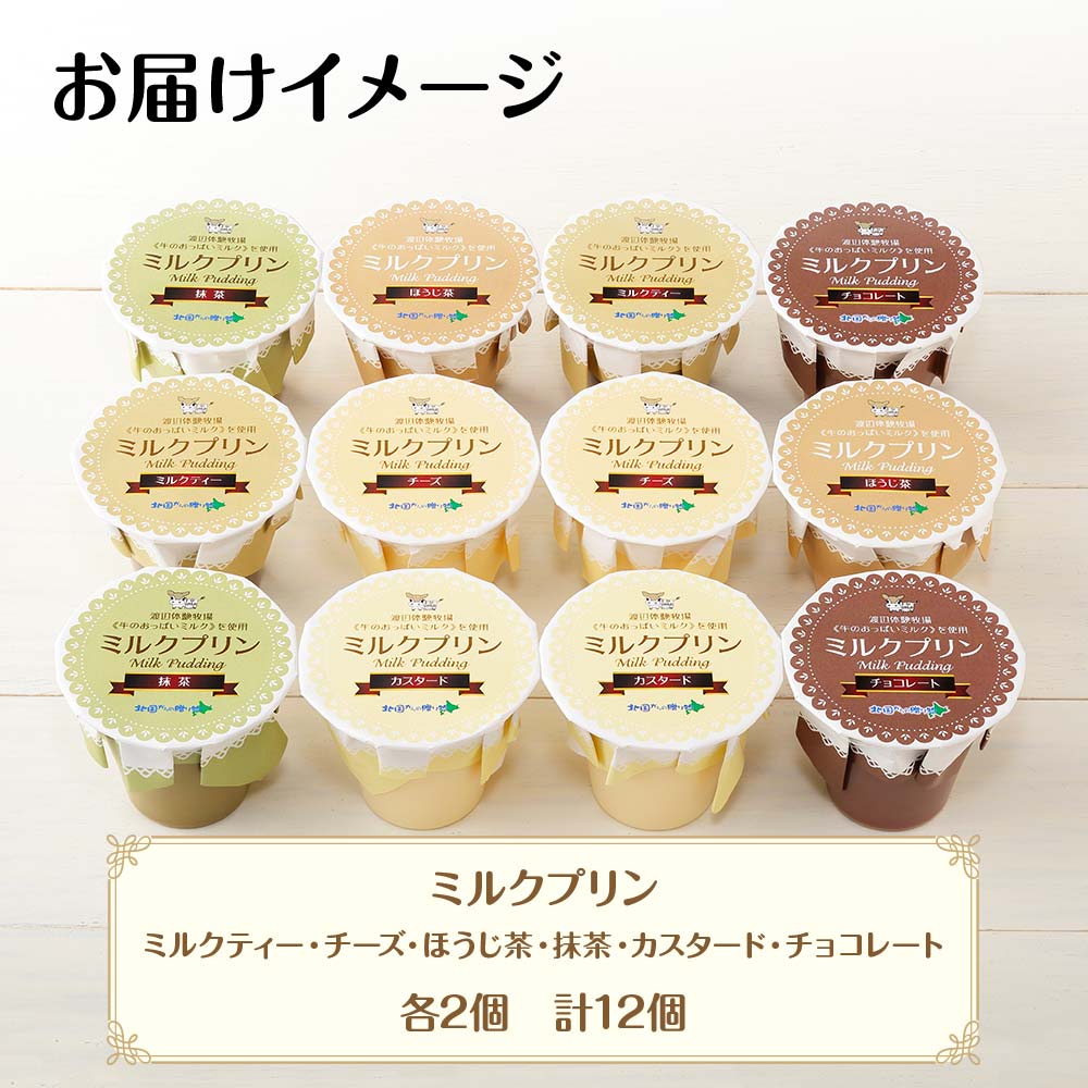 弟子屈ミルクプリン 6種 食べ比べ  計12個 北海道 弟子屈町 1462