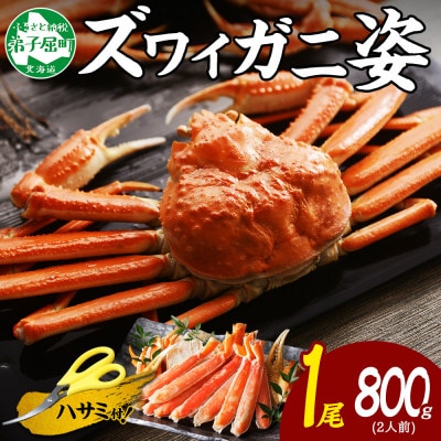 ズワイガニ姿ボイル済み 800g前後 蟹ハサミ・ガイド付 北海道 弟子屈町 3182
