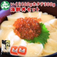 [のし付]いくら醤油漬け 80g×2個 & ホタテ 300g 海鮮丼セット 北海道 弟子屈 1312