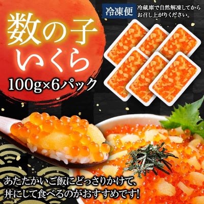 数の子 いくら 醤油漬け 計600g 魚卵 づくし おかず おつまみ 北海道 弟子屈町 2979