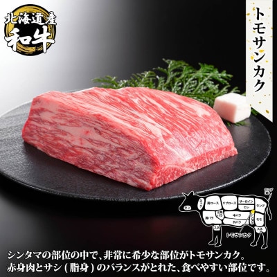 【北海道】黒毛和牛 A4～5等級 霜降り トモサンカク ブロック 500g前後 山わさび 2967