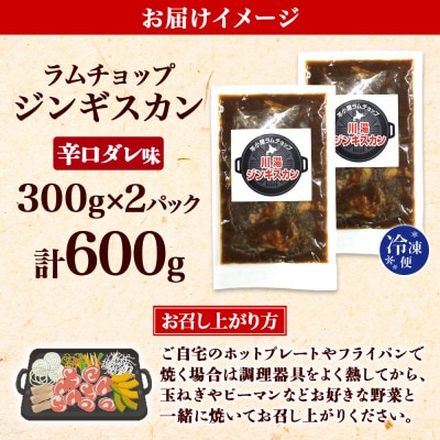 ジンギスカン 辛口タレ 300g 2パック 羊肉 焼肉 味付け肉 BBQ 北海道 弟子屈町 2526