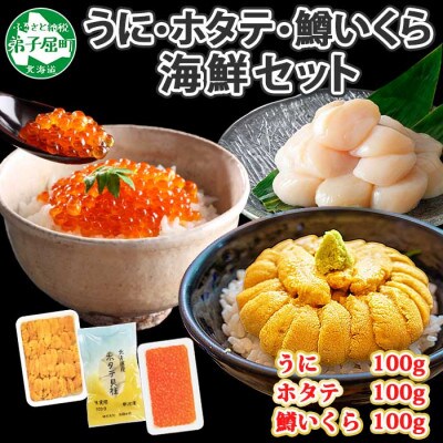 【2023年8月中旬発送】ウニ100g 鱒いくら100g ホタテ100g 北海道 弟子屈 1664