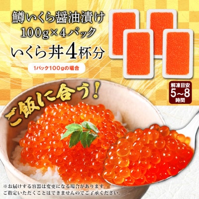 鱒いくら醤油漬け 約100g×4個 計400g 北海道 弟子屈町 2486