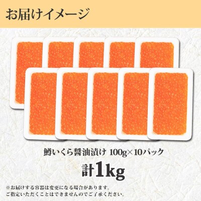 鱒いくら醤油漬け 約100g×10個 計1kg 北海道 弟子屈町 1382