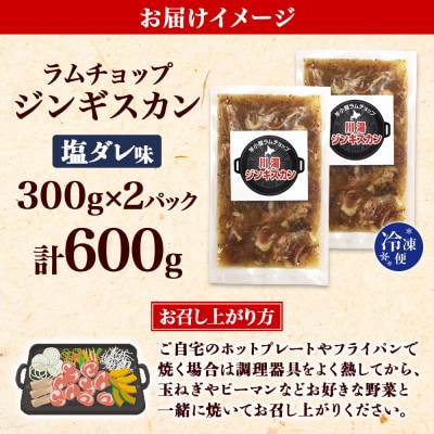 【のし付】ジンギスカン 塩ダレ 約300g 2パック 北海道 弟子屈 2525