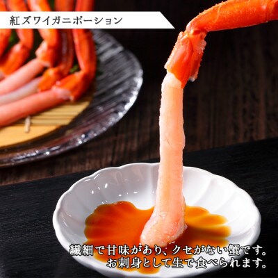 【のし付】紅ズワイガニポーション 約500g ホタテ 約300g 海鮮 北海道 弟子屈町 1367