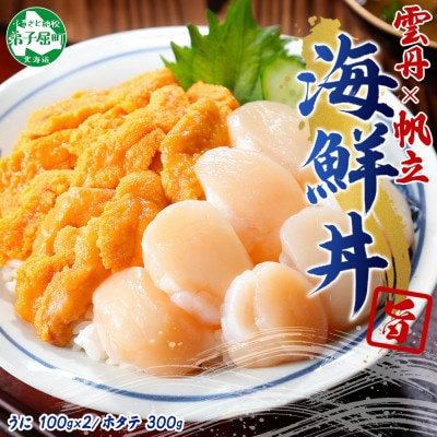 【のし付】ウニ 200g & ホタテ 300g 海鮮丼セット 北海道 弟子屈町 3406