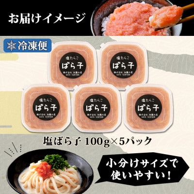 訳あり 塩たらこ(ばら子)セット100g×5個 北海道弟子屈町 3002