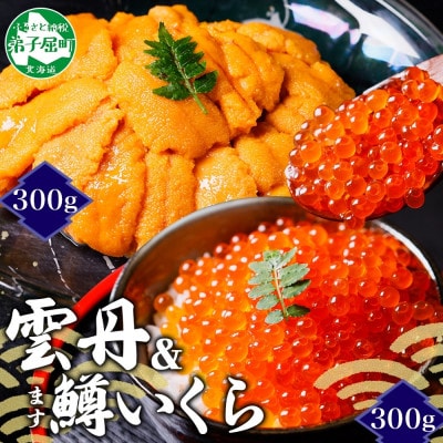 ウニ 約300g 鱒いくら醤油漬け 100g×3個 2種 海鮮丼 北海道 弟子屈町 3408