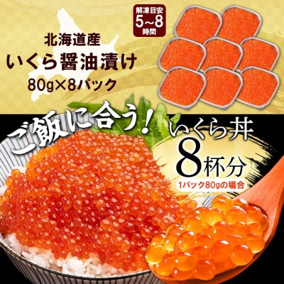 いくら醤油漬け 80g×8個 小分け 北海道 弟子屈町 3487