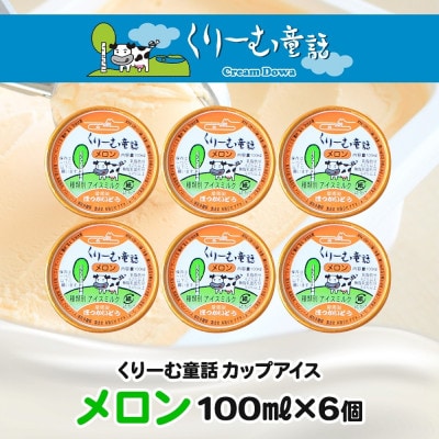 くりーむ童話のカップアイスクリーム メロン 100ml×6個 手作り 北海道 弟子屈町 2327