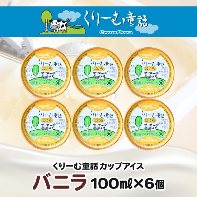 くりーむ童話のカップアイスクリーム バニラ 100ml×6個 手作り 北海道 弟子屈町 2329