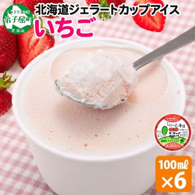 くりーむ童話のカップアイスクリーム いちご 100ml×6個 手作り 北海道 弟子屈町 2331