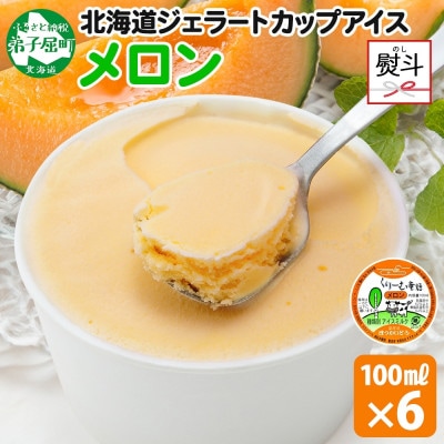 【のし付】 くりーむ童話のカップアイスクリーム メロン 100ml×6個 北海道 弟子屈町 2327