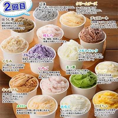 2023年5月発送開始『定期便』【北海道】厳選ジェラートアイスクリーム食べ比べ15個 全2回
