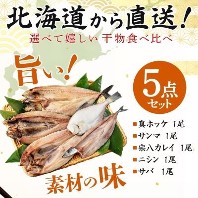 加藤水産のピチピチ造り干物 5種セット 秋刀魚 鰊 鰈 鯖 北海道 弟子屈町 2522