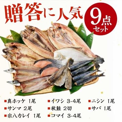 加藤水産のピチピチ造り干物8種9点セット 秋刀魚 ホッケ 鰯 鮭 北海道 弟子屈町 2918