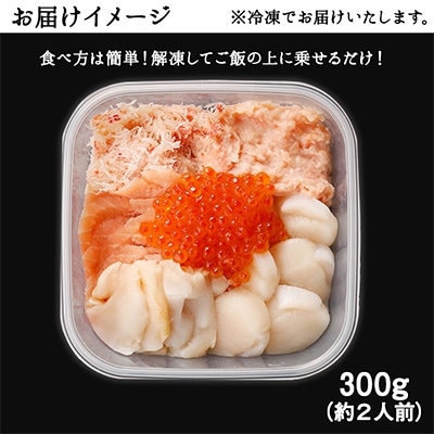 厳選 6種 海鮮丼 蟹 Bセット300g 約2人前 北海道 弟子屈町 1969