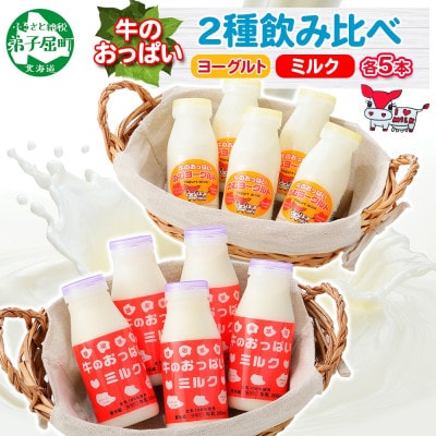 【北海道】牛のおっぱいミルク 白 5本・のむヨーグルト 5本 計10本 セット 786
