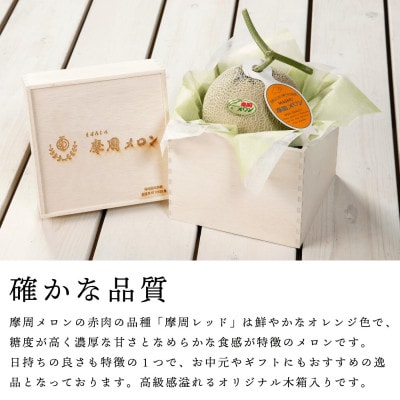 《贈答用 木箱入》摩周メロン秀品1玉 木箱入り(1玉2kg以上)　3076