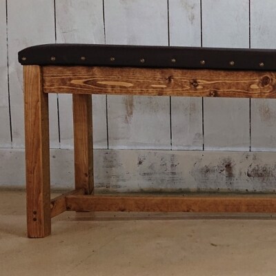 【天然無垢材】レザータイプベンチ Interior G-S-S[2371] 