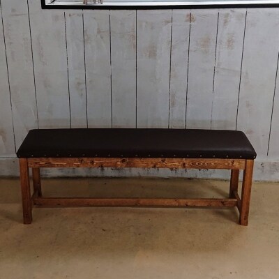 【天然無垢材】レザータイプベンチ Interior G-S-S[2371] 