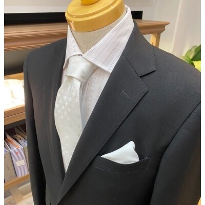 セミハンドメイドオーダーフォーマルスーツ(メンズ・レディース)国産スーパーブラック生地[1630]