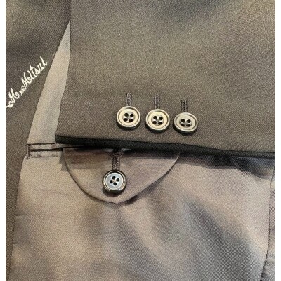 セミハンドメイドオーダーフォーマルスーツ(メンズ・レディース)国産スーパーブラック生地[1630]