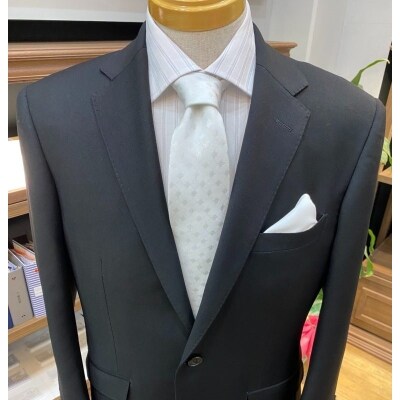 セミハンドメイドオーダーフォーマルスーツ(メンズ・レディース)国産スーパーブラック生地[1630]
