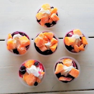 西都産マンゴーとブルーベリーソースのカップアイス6個[1844]