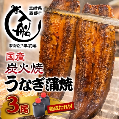 炭火焼一筋「うなぎの入船」かば焼3尾(熟成たれ付)国産うなぎ[1236] 