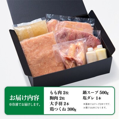 みやざき地頭鶏(じとっこ)鍋セット(地鶏鍋セット/鶏もも肉/むね肉/つくね/スープ付き)[1225]