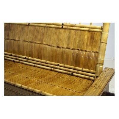 竹家具専門店【梅里竹芸】健康長椅子(3人掛け)[3106]