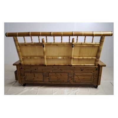 竹家具専門店【梅里竹芸】健康長椅子(3人掛け)[3106]