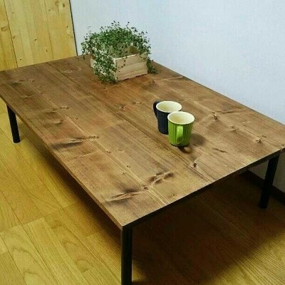 【天然無垢材】アイアン脚　ローテーブル Interior G-S-S[2570]