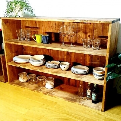 【天然無垢材】キッチンシェルフ　Interior G-S-S[2379]