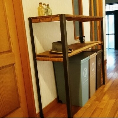 【天然無垢材】アイアンシェルフ(引き出しナシのタイプ)　Interior G-S-S[2380]