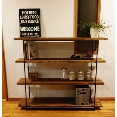 【天然無垢材】アイアンフレームシェルフ　Interior G-S-S[2382]