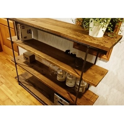 【天然無垢材】アイアンフレームシェルフ　Interior G-S-S[2382]