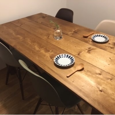 【天然無垢材】長方形ダイニングテーブル　Interior G-S-S[2386]