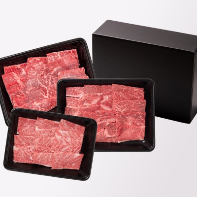 内閣総理大臣賞4連覇!宮崎牛1.1kg焼肉セット3種 食べ比べ BBQミヤチク [2782]