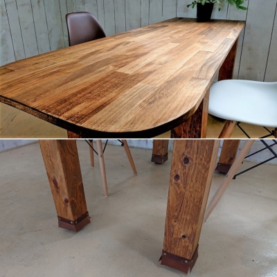 【天然無垢材】ダイニングテーブル　キャスター付き　Interior G-S-S[2385]