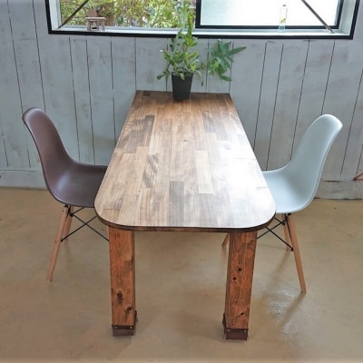 【天然無垢材】ダイニングテーブル　キャスター付き　Interior G-S-S[2385]